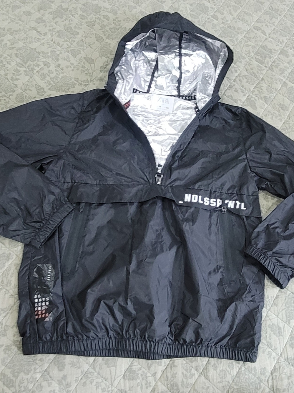 Zara Silver-Lined Hooded Jacket with Black Trim